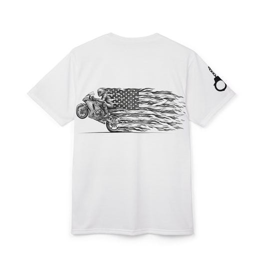 Flag and Bike Life T-shirt - DrippinGlass T-shirt Co 